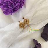 Premium AD Stone Toe Rings -Dotted Flower-White-G7513